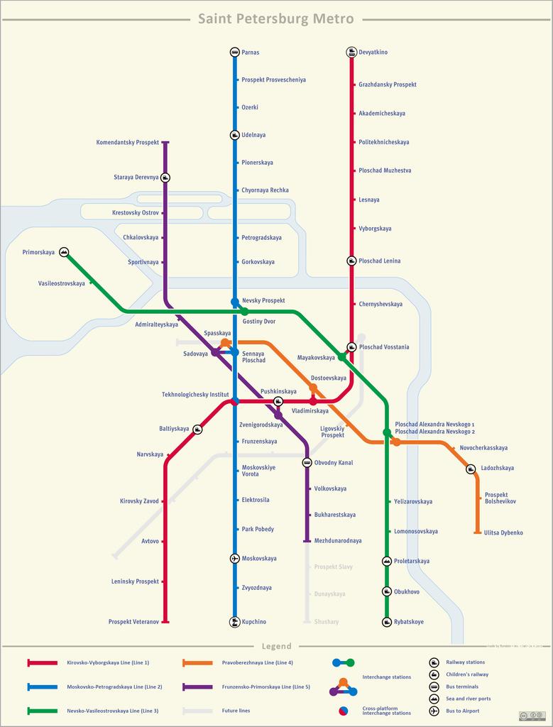Mapa del metro de San Petersburgo Mapa del metro de San Petersburgo