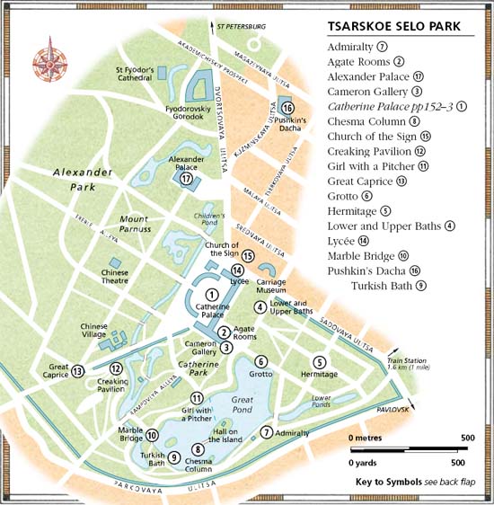 Mapa de Palacio y Jardines Tsarkoye Selo Mapa de Palacio y Jardines Tsarkoye Selo